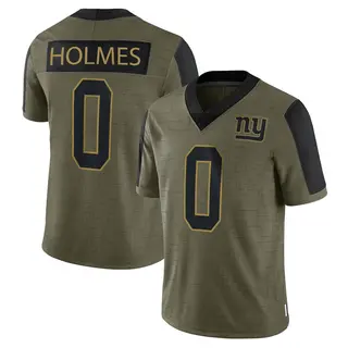 New York Giants Men's Jalyn Holmes Limited 2021 Salute To Service Jersey - Olive