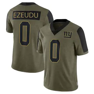 New York Giants Men's Joshua Ezeudu Limited 2021 Salute To Service Jersey - Olive