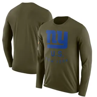 New York Giants Men's Legend 2018 Salute to Service Sideline Performance Long Sleeve T-Shirt - Olive