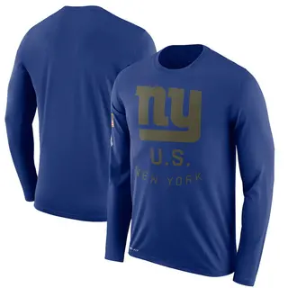 New York Giants Men's Legend 2018 Salute to Service Sideline Performance Long Sleeve T-Shirt - Royal