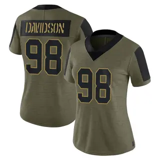 New York Giants Women's D.J. Davidson Limited 2021 Salute To Service Jersey - Olive
