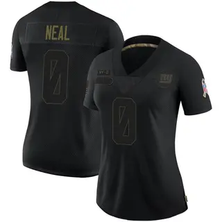 New York Giants Women's Evan Neal Limited 2020 Salute To Service Jersey - Black