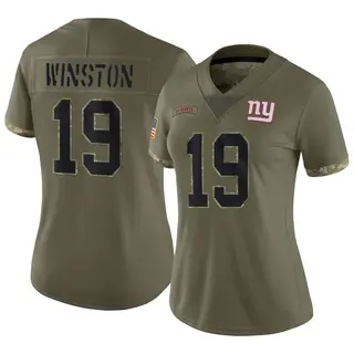 New York Giants Women's Jameis Winston Limited 2022 Salute To Service Jersey - Olive