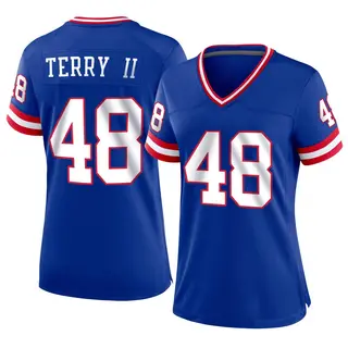 New York Giants Women's Jermaine Terry II Game Classic Jersey - Royal