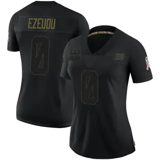 New York Giants Women's Joshua Ezeudu Limited 2020 Salute To Service Jersey - Black
