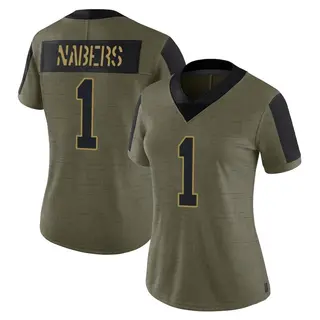 New York Giants Women's Malik Nabers Limited 2021 Salute To Service Jersey - Olive