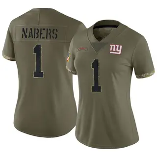 New York Giants Women's Malik Nabers Limited 2022 Salute To Service Jersey - Olive