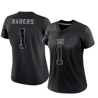 New York Giants Women's Malik Nabers Limited Reflective Jersey - Black