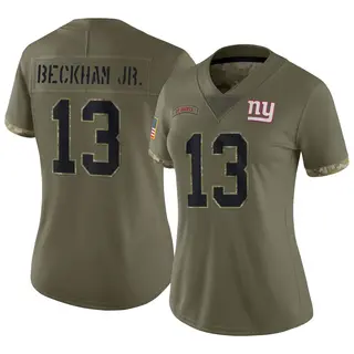 New York Giants Women's Odell Beckham Jr. Limited 2022 Salute To Service Jersey - Olive