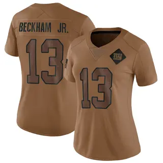 New York Giants Women's Odell Beckham Jr. Limited 2023 Salute To Service Jersey - Brown