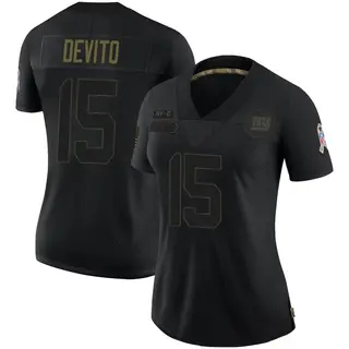 New York Giants Women's Tommy DeVito Limited 2020 Salute To Service Jersey - Black