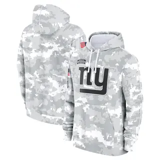 New York Giants Youth 2024 Salute To Service Pullover Hoodie - White/Gray