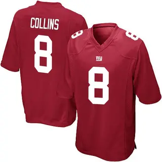 New York Giants Youth Beaux Collins Game Alternate Jersey - Red