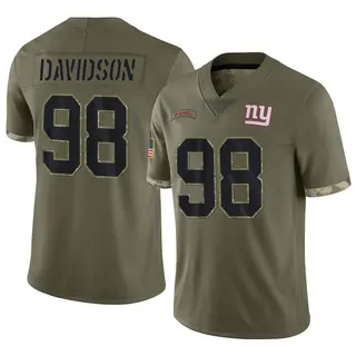 New York Giants Youth D.J. Davidson Limited 2022 Salute To Service Jersey - Olive