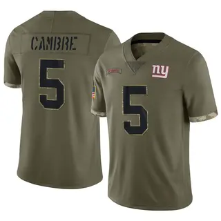 New York Giants Youth Dalen Cambre Limited 2022 Salute To Service Jersey - Olive