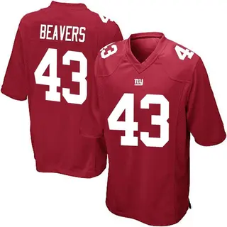 New York Giants Youth Darrian Beavers Game Alternate Jersey - Red