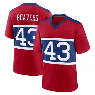 New York Giants Youth Darrian Beavers Game Century Alternate Jersey - Red