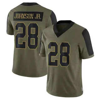 New York Giants Youth Dwayne Johnson Jr. Limited 2021 Salute To Service Jersey - Olive
