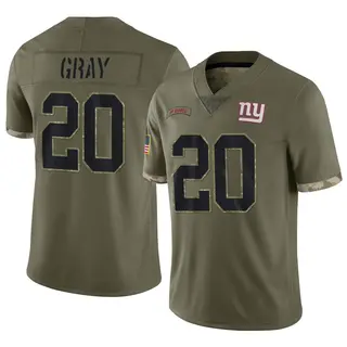 New York Giants Youth Eric Gray Limited 2022 Salute To Service Jersey - Olive
