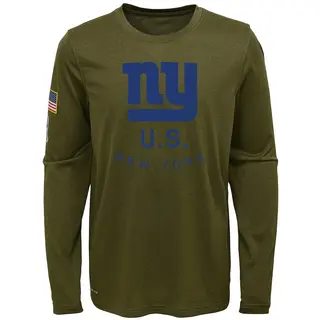 New York Giants Youth Legend 2018 Salute to Service Performance Long Sleeve T-Shirt - Olive