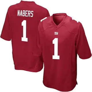 New York Giants Youth Malik Nabers Game Alternate Jersey - Red