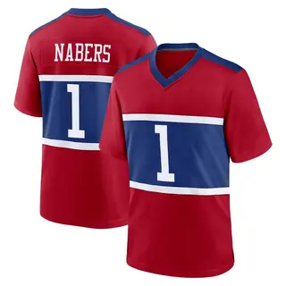 New York Giants Youth Malik Nabers Game Century Alternate Jersey - Red