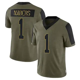 New York Giants Youth Malik Nabers Limited 2021 Salute To Service Jersey - Olive
