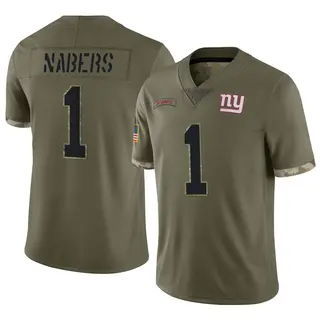 New York Giants Youth Malik Nabers Limited 2022 Salute To Service Jersey - Olive