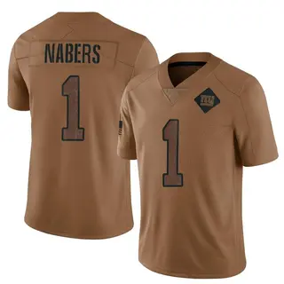 New York Giants Youth Malik Nabers Limited 2023 Salute To Service Jersey - Brown