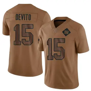 New York Giants Youth Tommy DeVito Limited 2023 Salute To Service Jersey - Brown