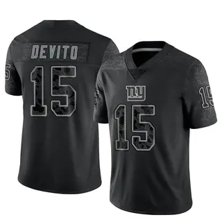 New York Giants Youth Tommy DeVito Limited Reflective Jersey - Black