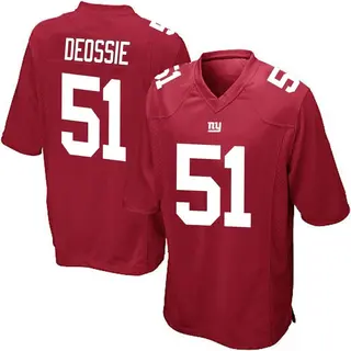 New York Giants Youth Zak DeOssie Game Alternate Jersey - Red
